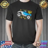 Kids Monster Truck Menorah Dreidel Toddler Boys Hanukkah Kids T-Shirt
