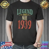 Legend Since May 1939 Birthday Design Raglan Baseball T-s Unisex