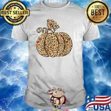 Leopard or Cheetah Print Pumpkin Halloween Thanksgiving Fall T-Shirt