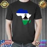 Lesotho Flag Africa Continent Silhouette Gift for Mosotho T-Shirt Unisex