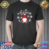 Let It Snow Gnomes In Red And Snowflake Merry Christmas T-Shirt