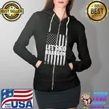 Let's Go Brandon Conservative Anti Liberal US American Flag T-Shirt Full Zip Hooded