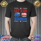 Let's Go Brandon Conservative Anti Liberal US Flag glass T-Shirt