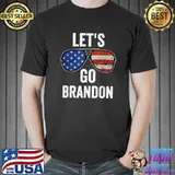 Let's Go Brandon Conservative Anti Liberal US Flag glasses T-Shirt