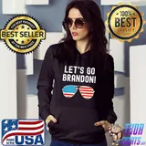 Let's Go Brandon glass American flag T-shirt