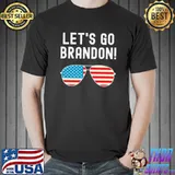 Let's Go Brandon glass American flag T-s Unisex