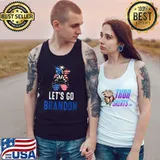 Let's Go Brandon Messy Bun America Flag girl T-Shirt Tank Top