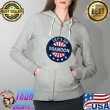 Let's Go Brandon T-Shirt Full Zip Hooded
