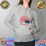 Let's Go Brandon Tee US Flag Retro T-Shirt Full Zip Hooded