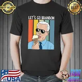 Lets Go Brandon Funny Ice Cream Cone Meme Empty Shelves Joe T-Shirt