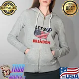 Let’s Go Brandon Joe Biden Map American Flag Shirt Full Zip Hooded