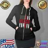 Let's Go Brandon Tee Conservative Anti Liberal US Flag T-Shirt Full Zip Hooded