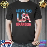 Let’s Go Brandon Us Text Flag shirt