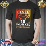 Level 10 Unlocked Official Teenager 10th Birthday T-Shirt Unisex