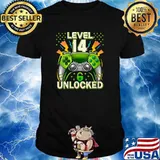 Level 14 Unlocked Video Game 14th Birthday Gamer Gift Boys T-Shirt