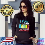 Level 18 Unlocked Gamer 18th Birthday Video Game Lovers T-Shirt Hoodie