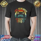 Level 33 Unlocked Video Gamer 33 Years Old 33 Birthday Gifts T-Shirt Unisex
