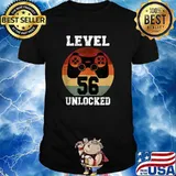level 56 unlocked 56 Years Old retro T-Shirt