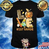 Love 1st Grade Apple Pen Ruler Book Shirt