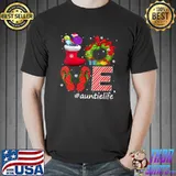 Love Auntielife Flips Flops Candy Socks Snow Christmas T-Shirt Unisex