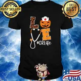 Love ER Life Nurse Halloween Costume Pumpkin Stethoscope T-Shirt