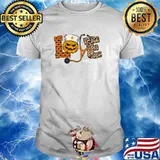 Love Nurse Life Pumpkin Leopard Scary Halloween 2021 T-Shirt