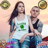 Lucky Din O’Saur Dinosaur St. Patrick's Day Shamrock T-Shirt Tank Top