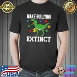 Make Bullying Extinct,We Wear Orange Unity Day Dinosaur Kids T-Shirt