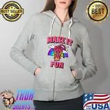 Make it Fun Inspirational Uplifting Tiger Abstract Rainbow Raglan Baseball T- Full Zip Hooded