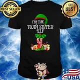 Matching Family Group I'm The Twin Sister Elf Christmas T-shirt