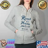 Maui Road to Hana Hawaii Vintage Hawaiian Raglan Baseball T-s Full Zip Hooded