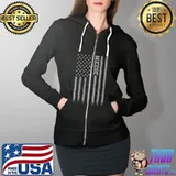 Medic American Flag T-Shirt Full Zip Hooded