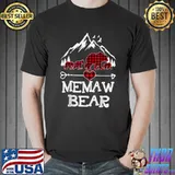 Memaw Bear Shirt, Red Buffalo Plaid Memaw Bear Pajama T-Shirt