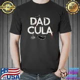 Mens DadCula Monster Vintage Costume Halloween Bat Dad T-Shirt Unisex