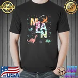 Mens Milan - Cool Boys Name with cute Space Dinos T-s Unisex