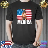Merica Boxer Dog USA Flag Patriotic Dog Owner Animal T- Unisex