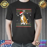 Merry Christmas Boxer Hat Santa Dog Lover Ugly Sweater Premium T-Shirt
