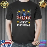 Merry Christmas Tree American Flag Funny US Flag Xmas Pajama T-shirt