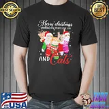 Merry christmas Wishing You Peace Love Joy And Cat Shirt Unisex