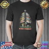 Merry Fishmas Christmas Tree Funny Fishing Xmas Pajama T-Shirt