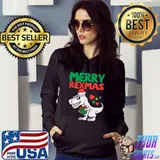 Merry Rexmas Santa Trex Dino Toddler Boys Christmas PJs Kids T- Hoodie