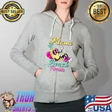 Miami Beach Florida Pineapple Premium T-Shirt Full Zip Hooded
