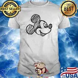 Mickey mouse head sketch shirt