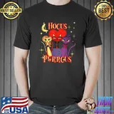Mid-Century Modern Cats Funny Witch Halloween Hocus Purrcus T-Shirt