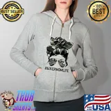 Motorcycle Camo Biker Mom Life Shirt Full Zip Hooded