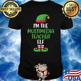 Multimedia Teacher Elf Christmas Family Matching group T-Shirt