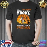 My Broom Broke So Now I Ride A Unicorn Bigfoot Halloween Premium T-Shirt