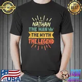 Nathan The Man The Myth The Legend Custom Name Tee T-Shirt