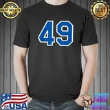 Number 49 Sports Jersey Birthday Age Lucky No. Blue White T-Shirt