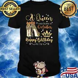 October Girl Birthday Leopard High Heels Queen Was Born T-shirt